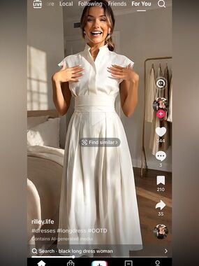 Elegant Cream Midi Dress with Structured Waist
